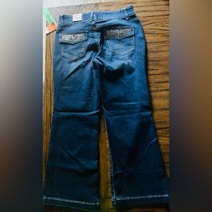 Blue jeans with rhinestones